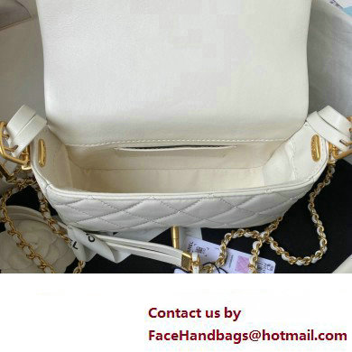 Chanel Lambskin  &  Gold-Tone Metal Mini Flap Bag AS4340 White 2023